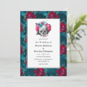 Floral Gothic Wedding Kaart (Staand voorkant)