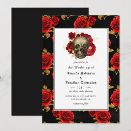 Floral Gothic Wedding Kaart