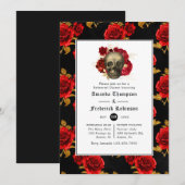 Floral Gothic Wedding Rehearsal Dinner Kaart (Voorkant / Achterkant)