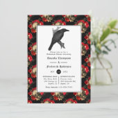 Floral Gothic Wedding Rehearsal Dinner Kaart (Staand voorkant)