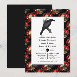 Floral Gothic Wedding Rehearsal Dinner Kaart