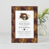 Floral Gothic Wedding Rehearsal Dinner Kaart (Staand voorkant)