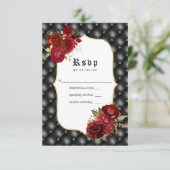 Floral Gothic Wedding RSVP Kaartje (Staand voorkant)