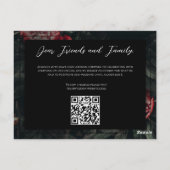Floral Gothic Wedding Update Verandering van Plans Briefkaart (Achterkant)