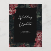 Floral Gothic Wedding Update Verandering van Plans Briefkaart (Voorkant)