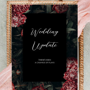 Floral Gothic Wedding Update Verandering van Plans Briefkaart