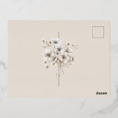 Floral Gothic Zwart Bruiloft Folie Uitnodiging Briefkaart (Achterkant)