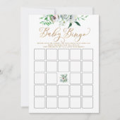  Floral Gouache Boho Baby shower Bingo Game Kaart (Voorkant)
