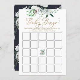  Floral Gouache Boho Baby shower Bingo Game Kaart