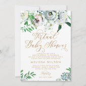 Floral Gouache Boho Flower Virtual Baby shower Kaart (Voorkant)
