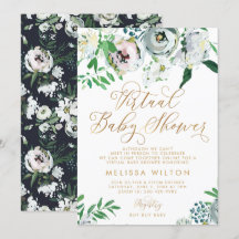 Floral Gouache Boho Flower Virtual Baby shower