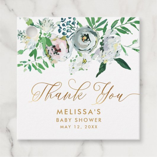 Floral Gouache Boho Schattige gepersonaliseerd Bab Bedankjes Labels (Voorkant)