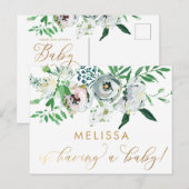  Floral Gouache Boho Vloer Baby shower Briefkaart (Voorkant / Achterkant)