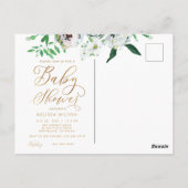  Floral Gouache Boho Vloer Baby shower Briefkaart (Achterkant)
