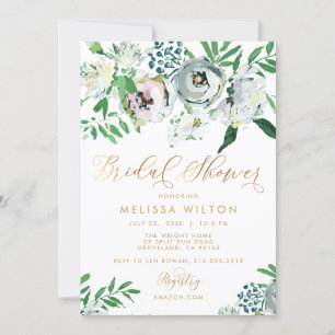 Floral Gouache Boho Vloer Vrijgezellenfeest Kaart
