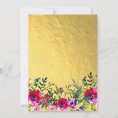 Floral Goud Geometrische Crystal Wedding Kaart (Achterkant)