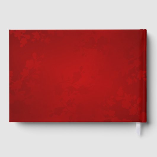 Floral Goud Rood Chinese bruiloft Gastenboek (Achterkant)