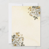 Floral Goud Wit Prinses Quinceanera Kaart (Achterkant)