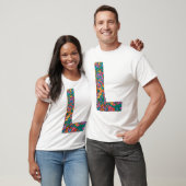 Floral gouden - De letter L T-Shirt (Unisex)