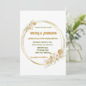 Floral gouden lijst Weddenschap Kaart (Staand voorkant)