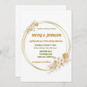 Floral gouden lijst Weddenschap Kaart (Voorkant / Achterkant)