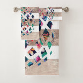 Floral Goudstrips van ananas Bad Handdoek (Insitu)