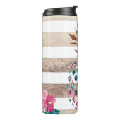 Floral Goudstrips van ananas Thermosbeker (Gedraaid links)