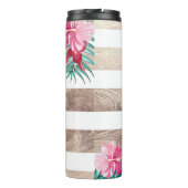 Floral Goudstrips van ananas Thermosbeker (Achterkant)