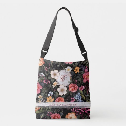 Floral Grace gepersonaliseerd Carryall Crossbody T Crossbody Tas (Voorkant)