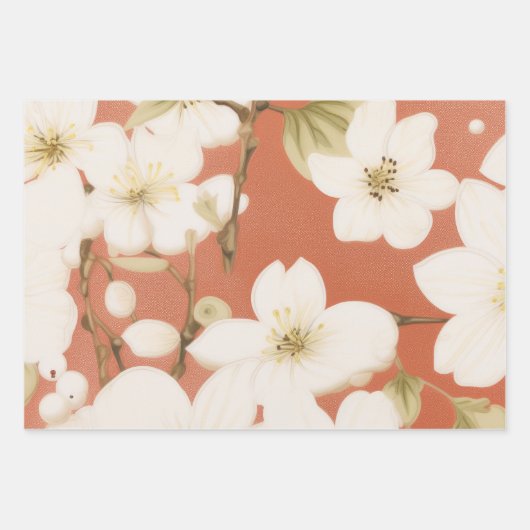 "Floral Grace Gift Wrap" Inpakpapier Vel (Voorkant)