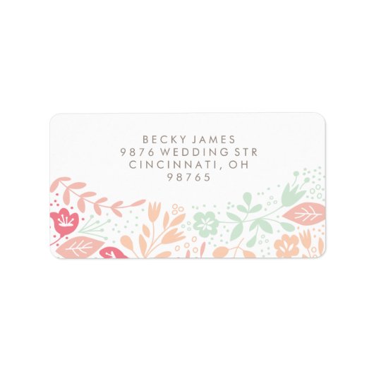 Floral Grace Stickers Return Address (Voorkant)