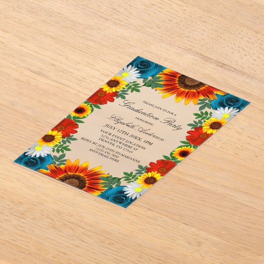 Floral Gradual-partij voor de voortuin Acryl Uitnodigingen (Laagn)