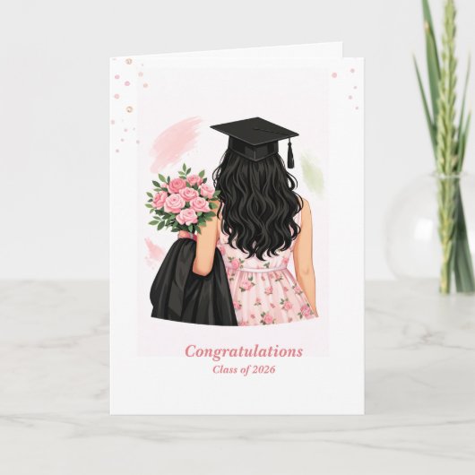 Floral Graduation Card – Congratulations Class of  Kaart (Voorkant)