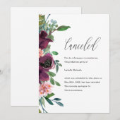 Floral Graduation Party Annulering Aankondiging (Voorkant / Achterkant)