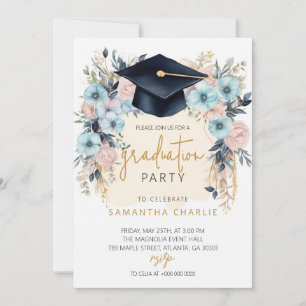 Floral Graduation Party Kaart