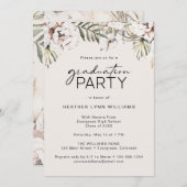 Floral Graduation Party Kaart (Voorkant / Achterkant)