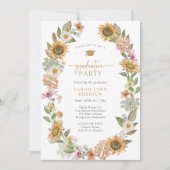 Floral Graduation Party Kaart (Voorkant)