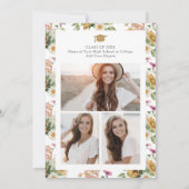 Floral Graduation Party Kaart (Achterkant)