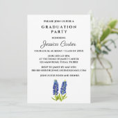 Floral Graduation Party Typografie Bluebonnets Kaart (Staand voorkant)