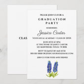 Floral Graduation Party Typografie Bluebonnets Kaart (Voorkant / Achterkant)