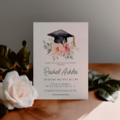 Floral Graduation Party Uitnodiging, Meisje Afstud Kaart