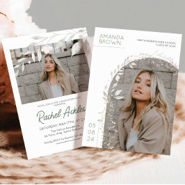 Floral Graduation Party Uitnodiging, Meisje Afstud Kaart