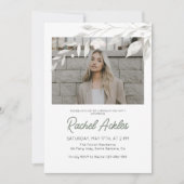 Floral Graduation Party Uitnodiging, Meisje Afstud Kaart (Voorkant)