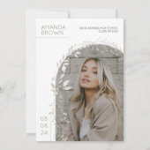 Floral Graduation Party Uitnodiging, Meisje Afstud Kaart (Achterkant)