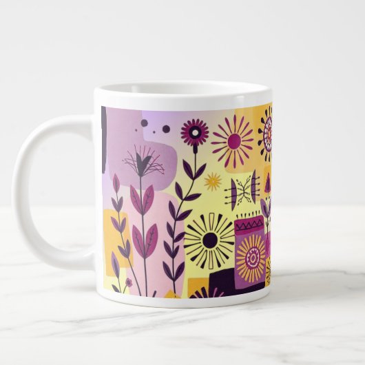 Floral graffiti grote koffiekop (Links)