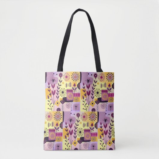 Floral graffiti tote bag (Voorkant)