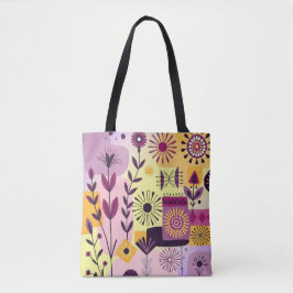 Floral graffiti tote bag