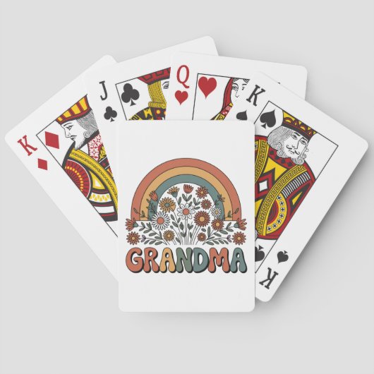 Floral Grandma Pokerkaarten (Achterkant)