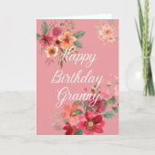 Floral Granny Verjaardag Kaart (Voorkant)