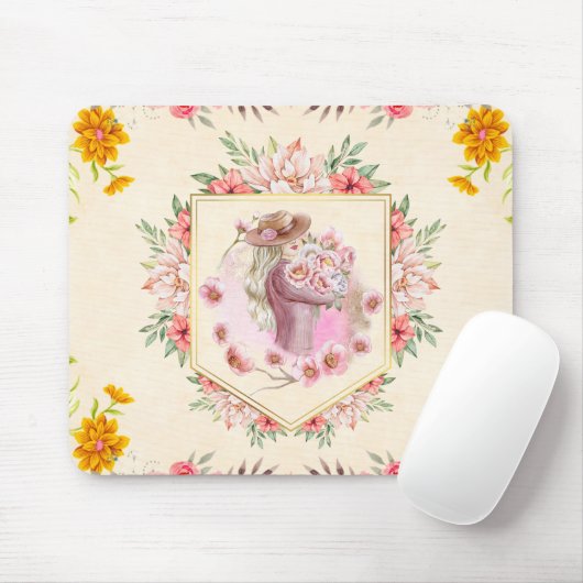 Floral Graphic Art, Vrouwe van de Lente Muismat (Met muis)